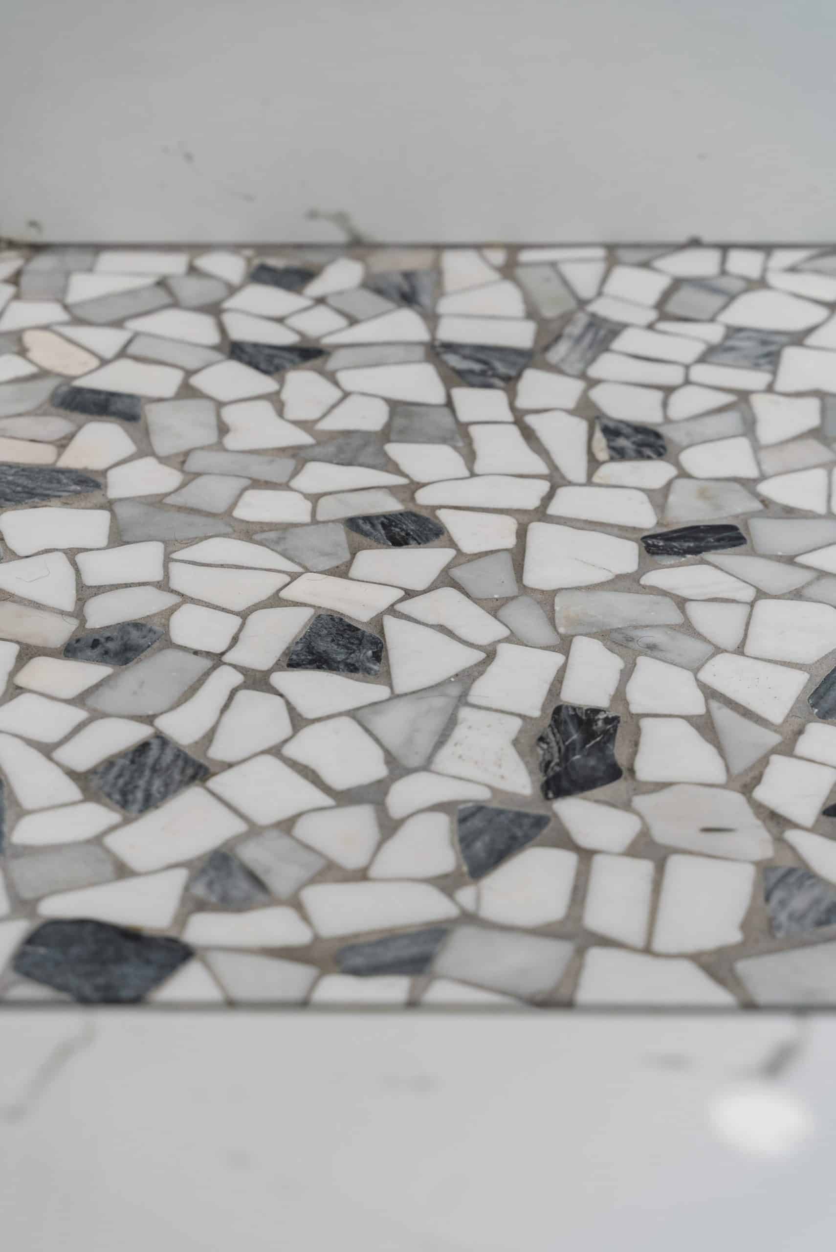 Mosaic marble floor tile detail