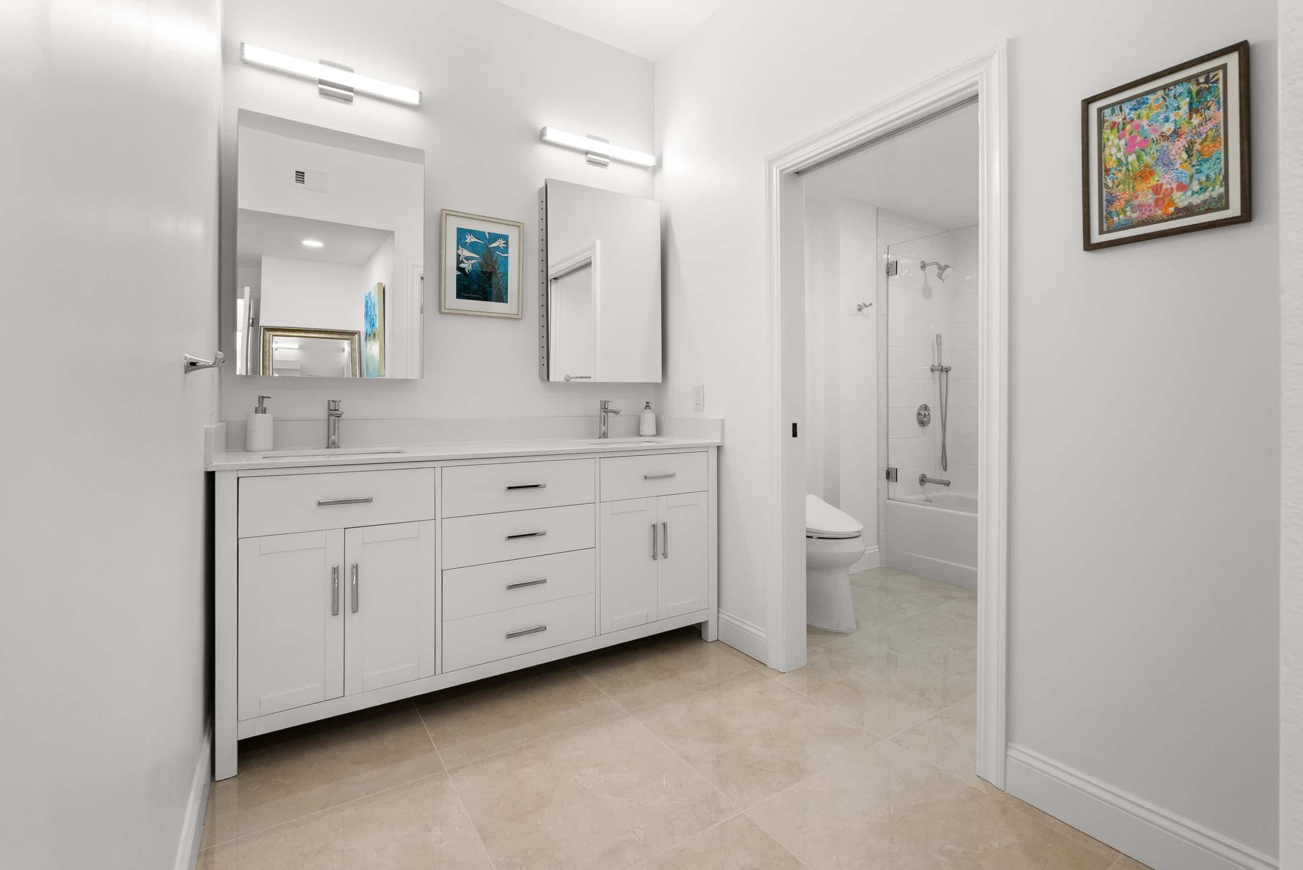 Primary bathroom double vanity