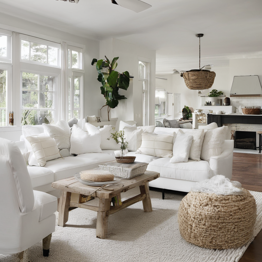 home renovation springtime in California - Whites and Off-Whites living area