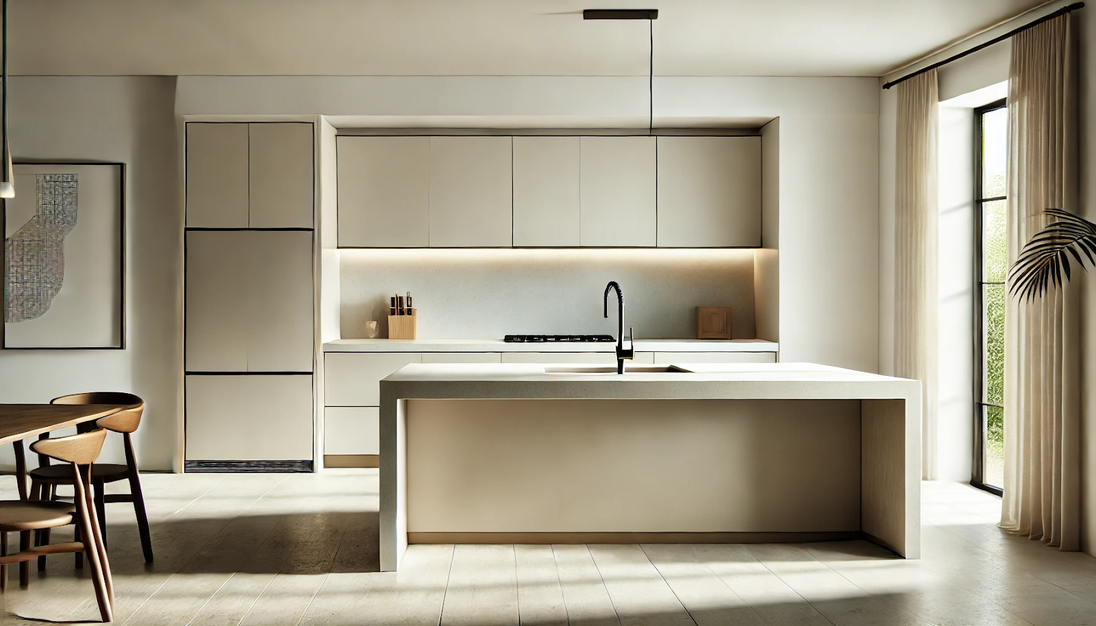 kitchen island featuring an engineered materials countertop