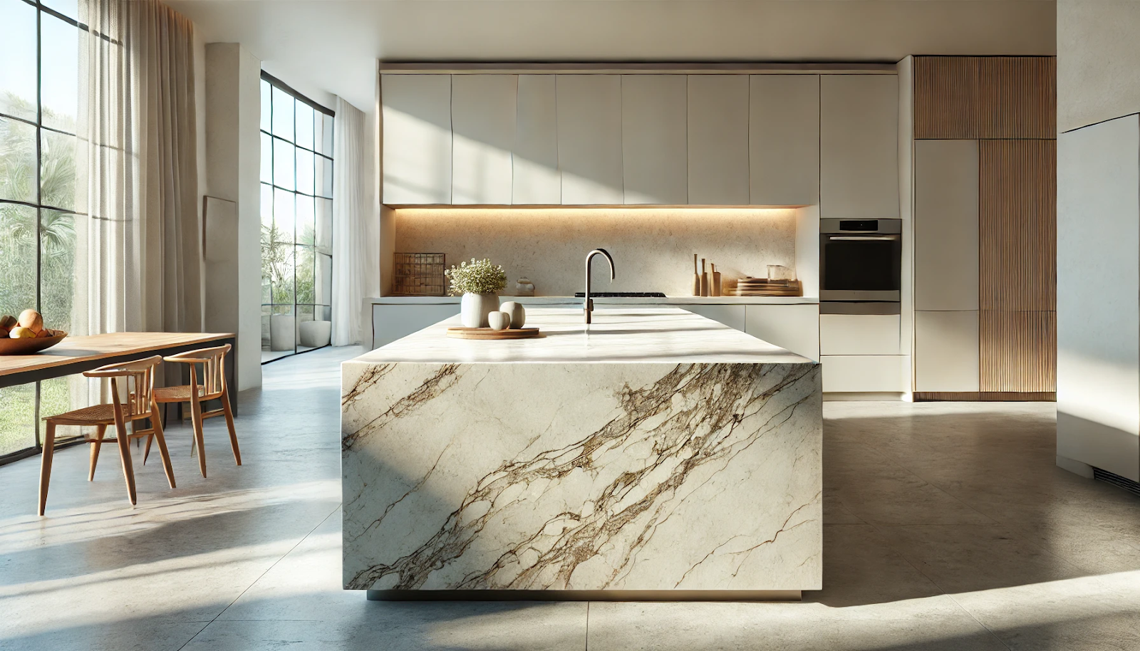 kitchen island featuring a natural stone countertop