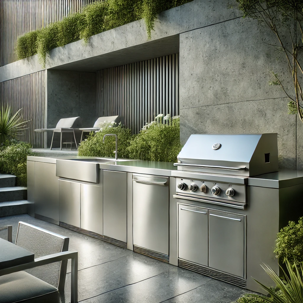 Outdoor Kitchen Countertops in Stainless steel