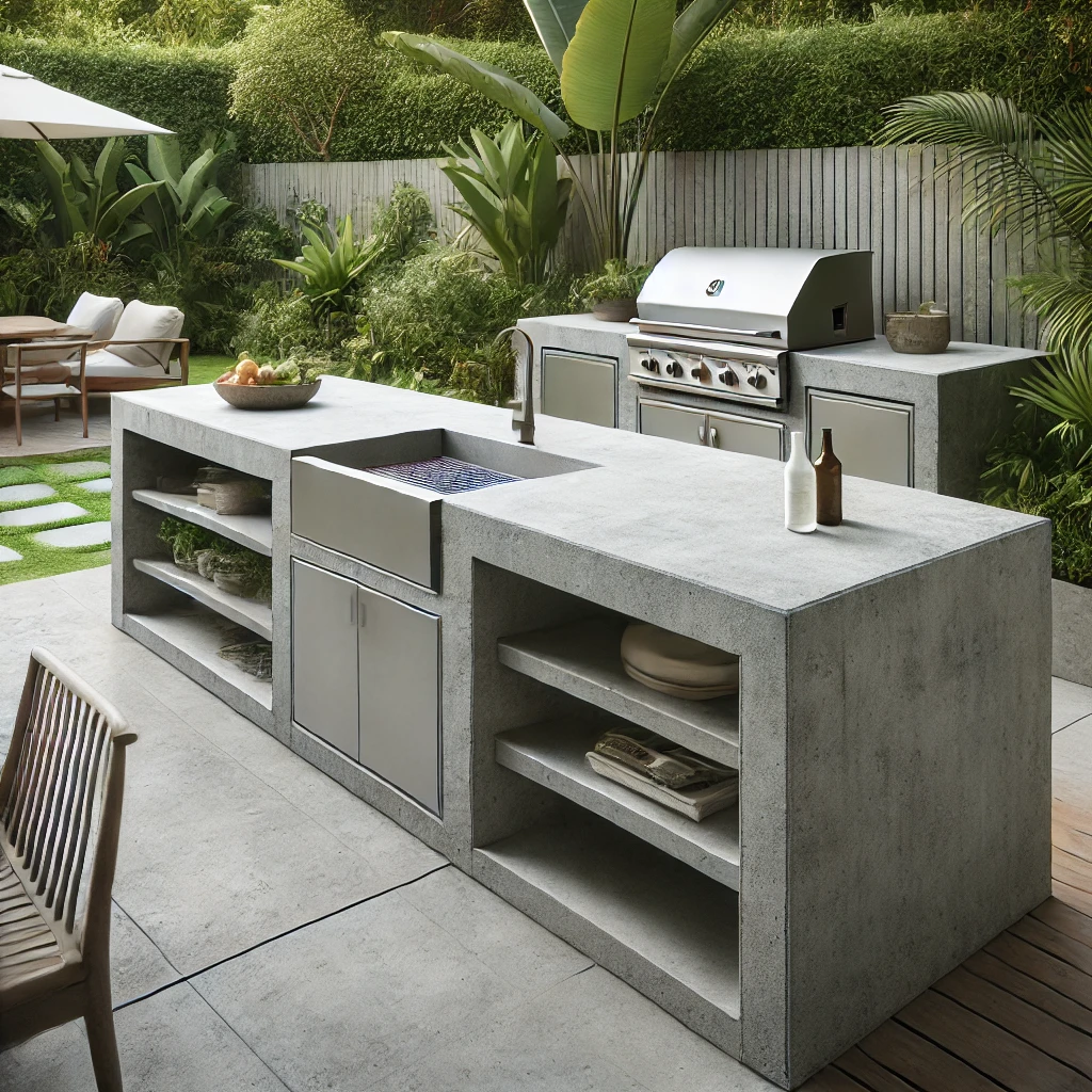 Outdoor Kitchen Countertops in concrete