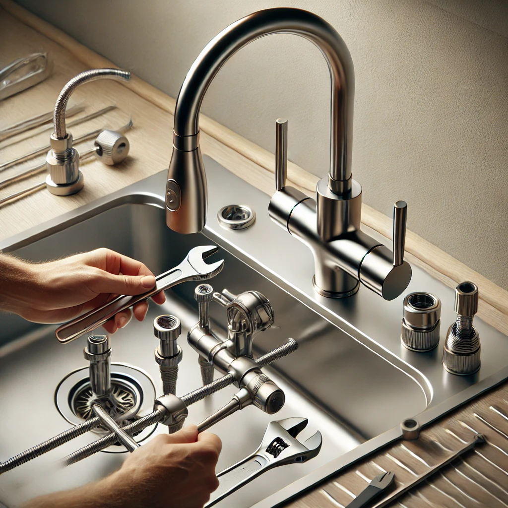 new kitchen faucet installation