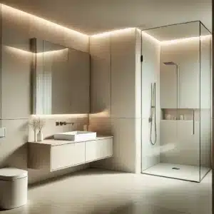 minimalist en suite bathroom