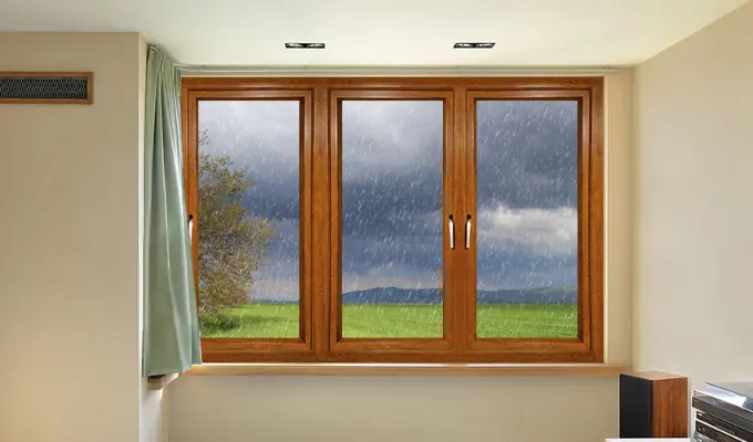 wooden framed waterproof window