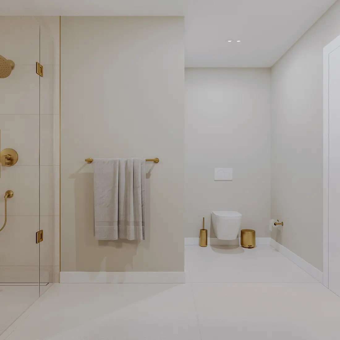 Piedmont guest bath remodel — walk-in shower and floating vanity