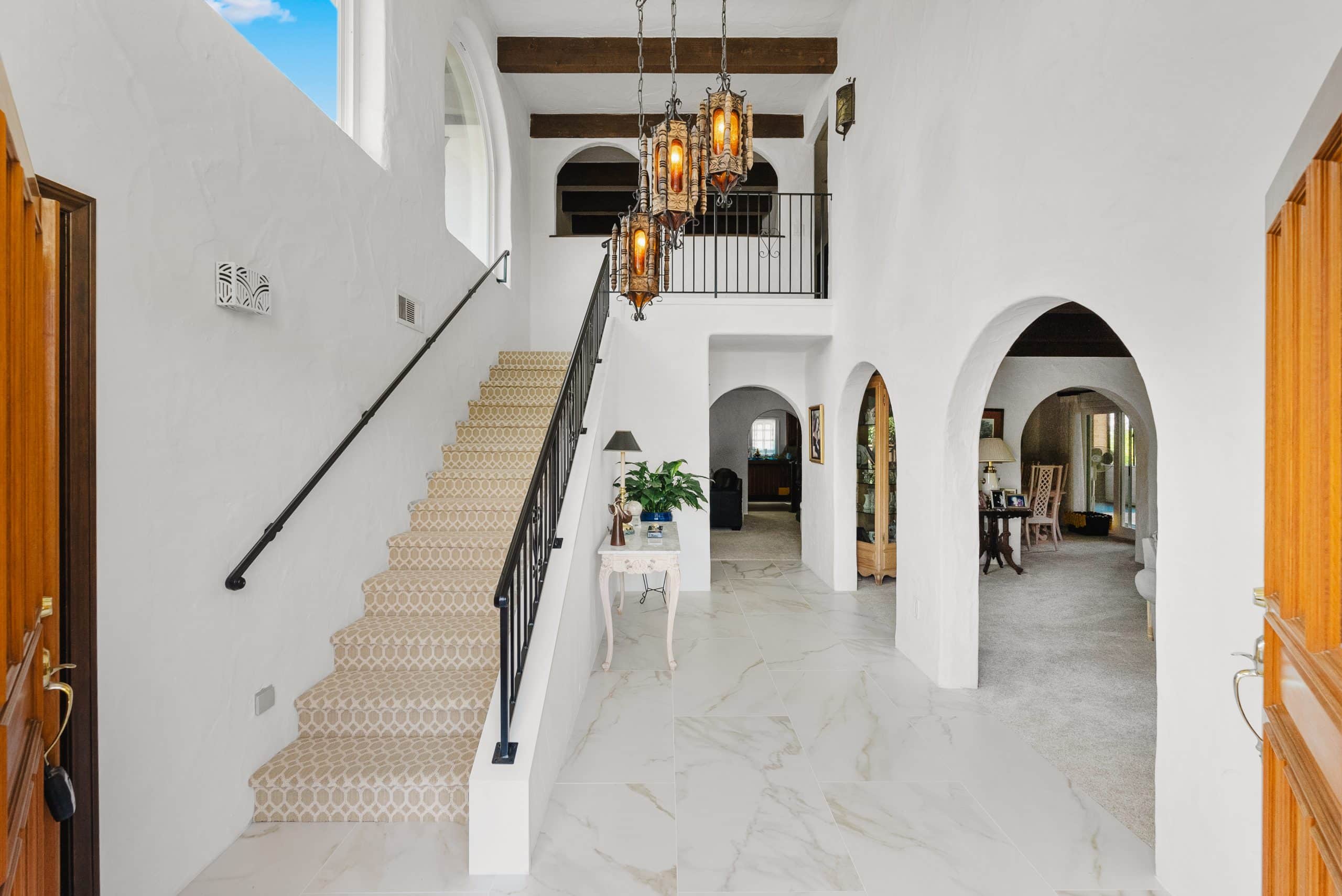 San Ramon staircase remodel with custom wrought-iron railing