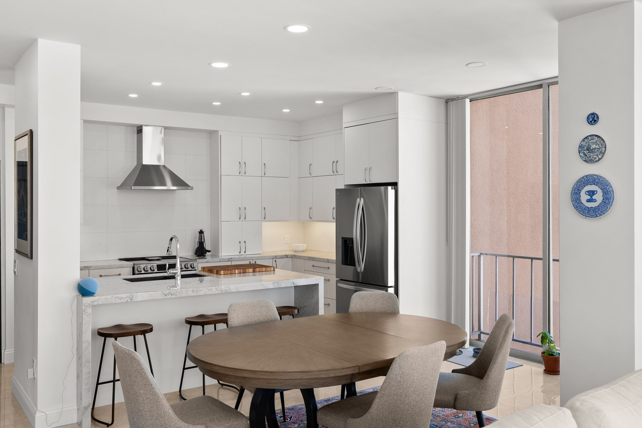 Lafayette kitchen remodel — island seating open to the dining area