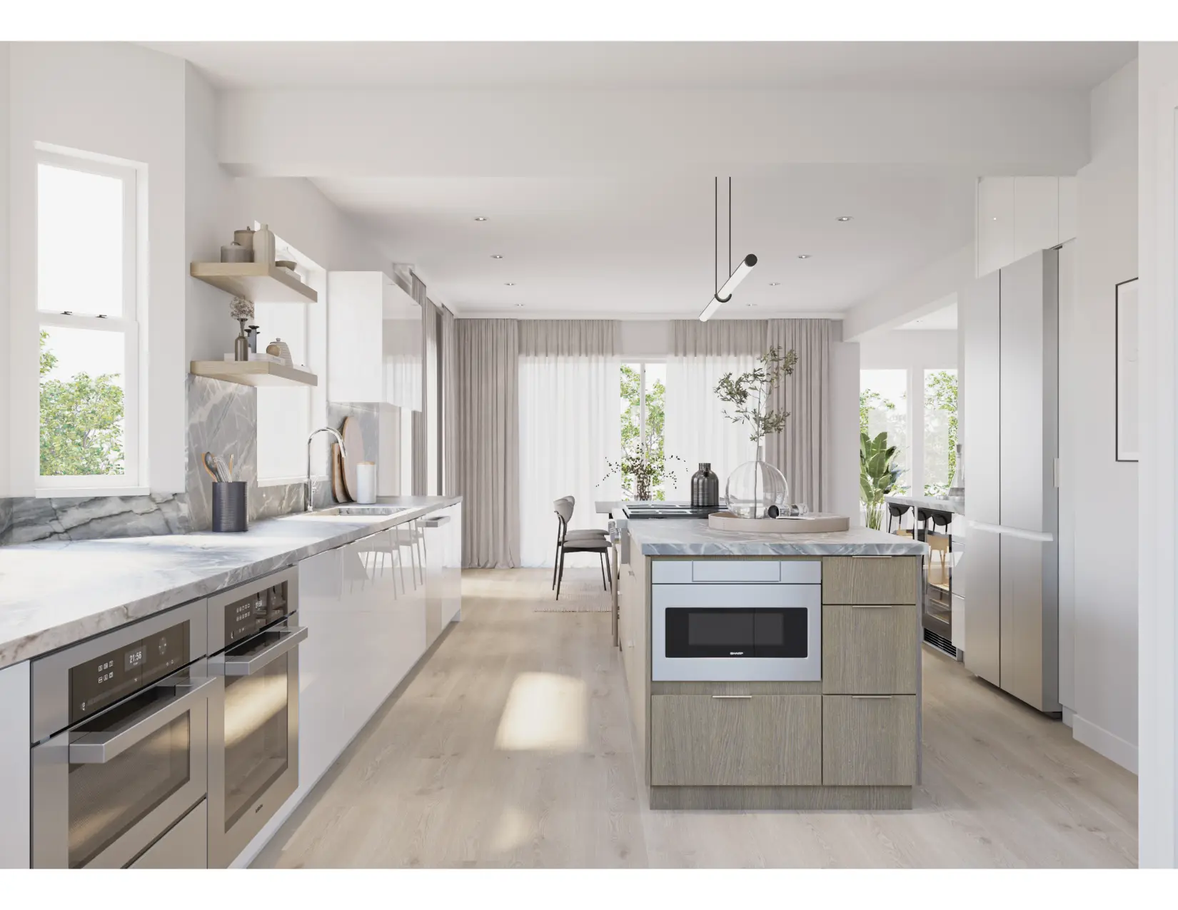 Whole-home remodel in Pleasanton, CA — open kitchen and dining by Rhino Builders