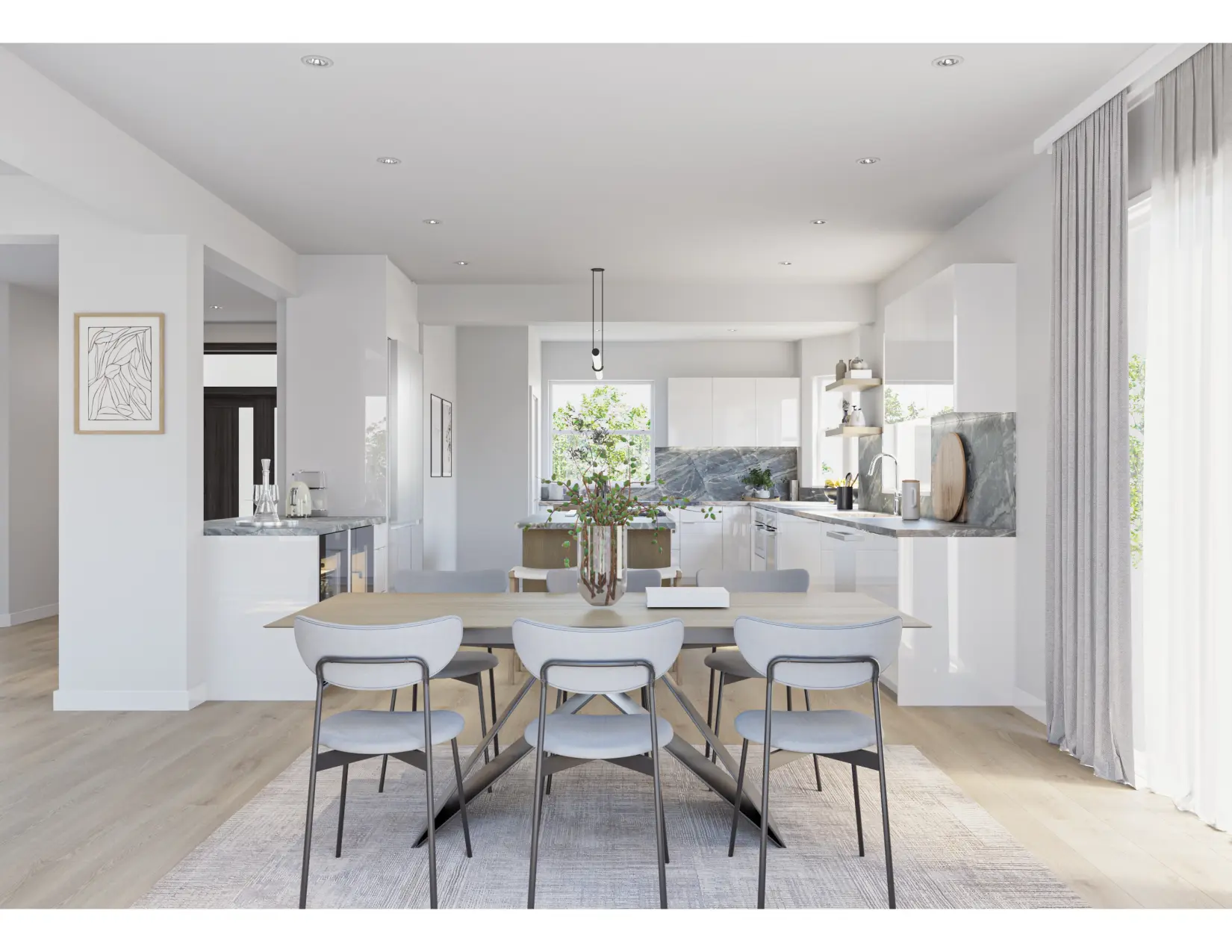 Pleasanton dining area — open to the remodeled kitchen